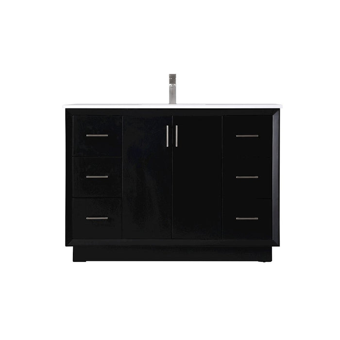 Elegant Lighting Hayes 48"L Single Vanity Sink, Black - VF19648BK