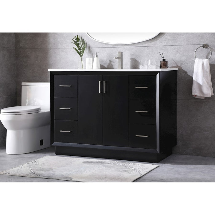 Elegant Lighting Hayes 48"L Single Vanity Sink, Black
