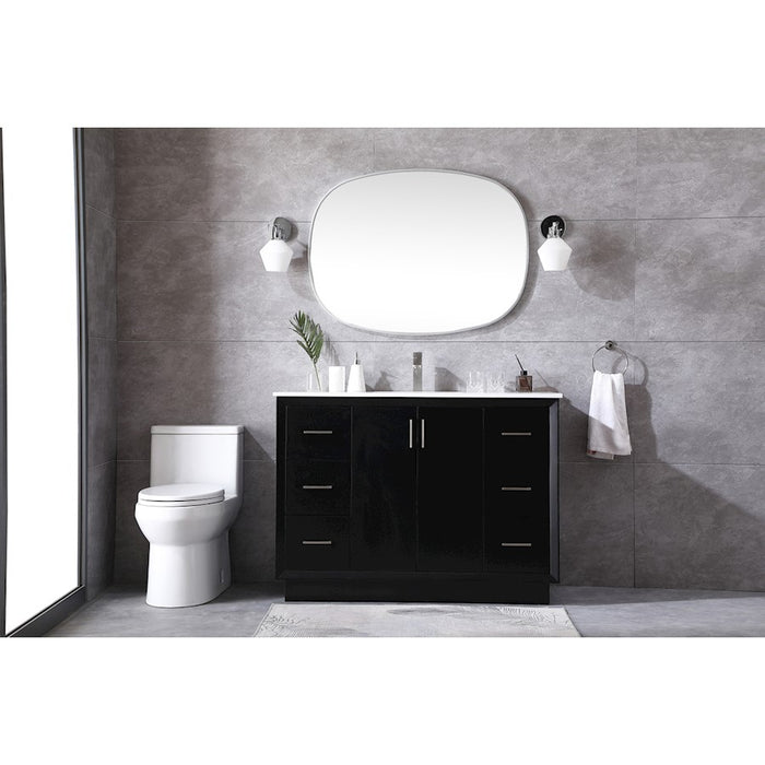 Elegant Lighting Hayes 48"L Single Vanity Sink, Black