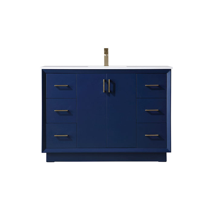 Elegant Lighting Hayes 48"L Single Vanity Sink, Blue - VF19648BL