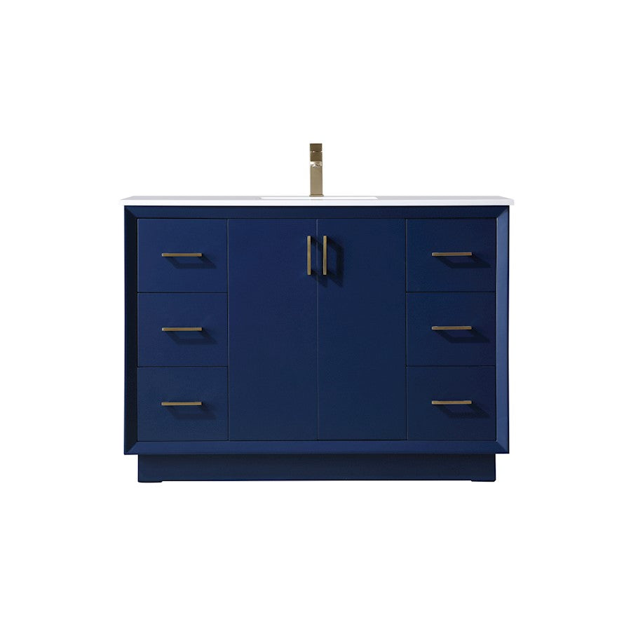 Elegant Lighting Hayes 48"L Single Vanity Sink, Blue - VF19648BL