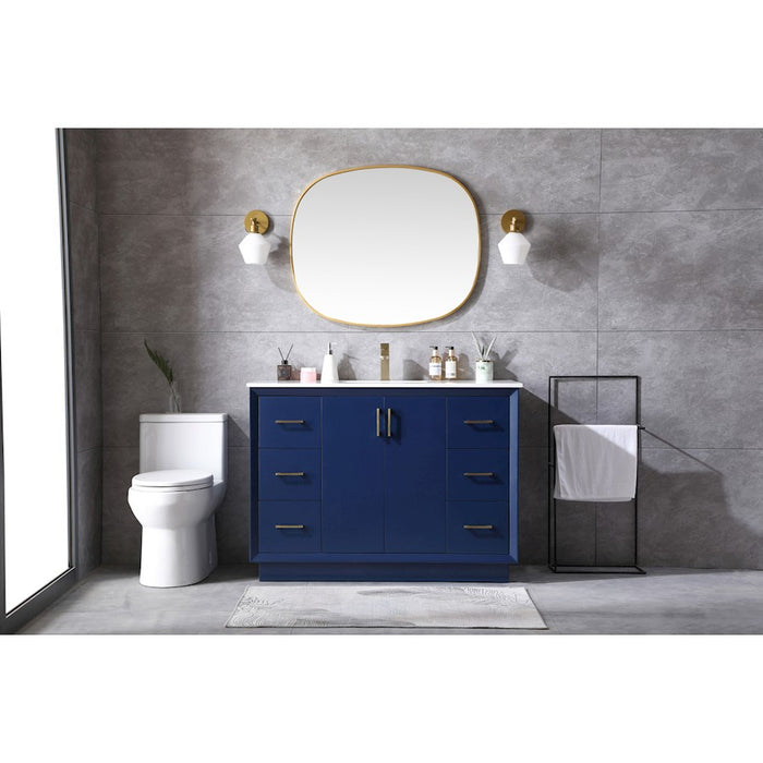 Elegant Lighting Hayes 48"L Single Vanity Sink, Blue
