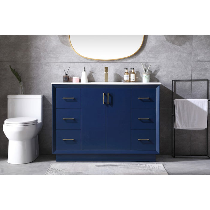 Elegant Lighting Hayes 48"L Single Vanity Sink, Blue