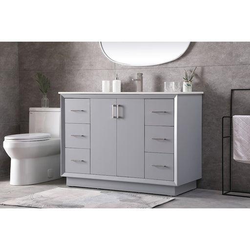 Elegant Lighting Hayes 48"L Single Vanity Sink, Grey