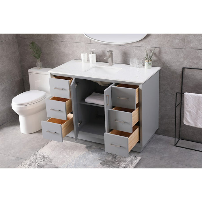 Elegant Lighting Hayes 48"L Single Vanity Sink, Grey