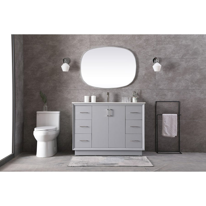 Elegant Lighting Hayes 48"L Single Vanity Sink, Grey