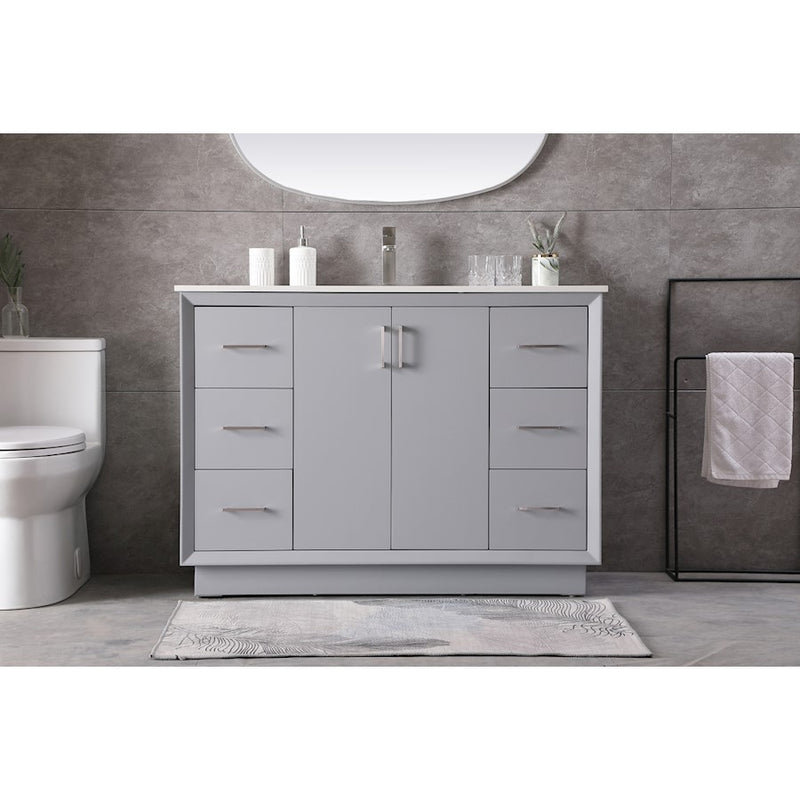 Elegant Lighting Hayes 48"L Single Vanity Sink, Grey