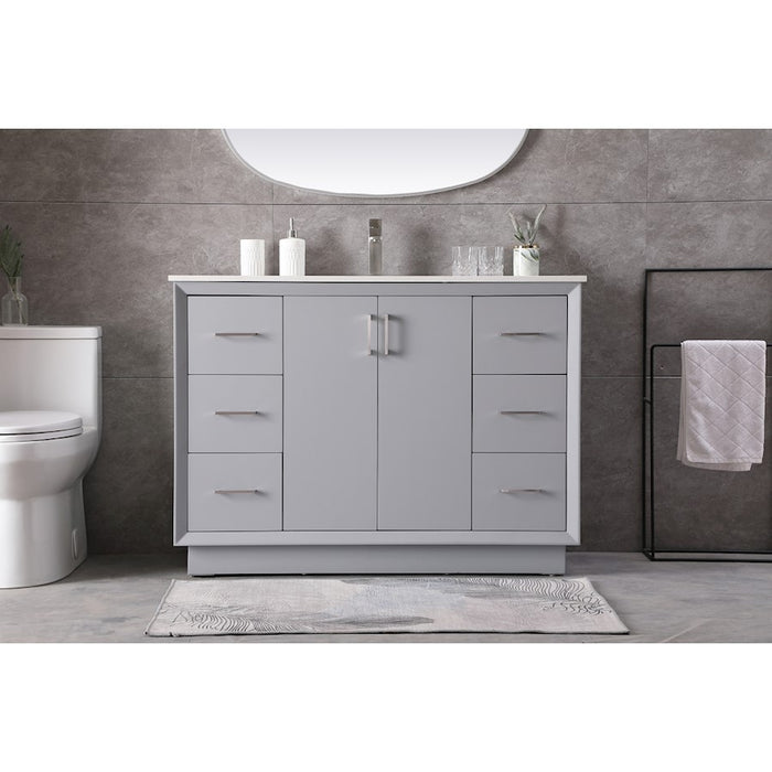 Elegant Lighting Hayes 48"L Single Vanity Sink, Grey