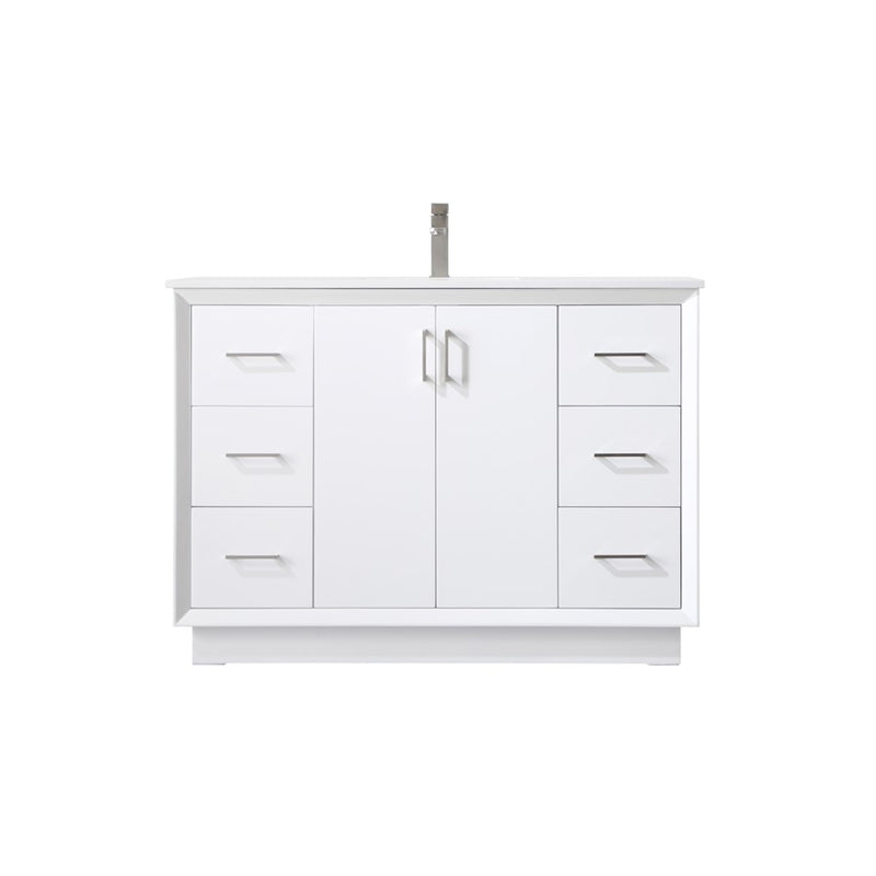 Elegant Lighting Hayes 48"L Single Vanity Sink, White - VF19648WH