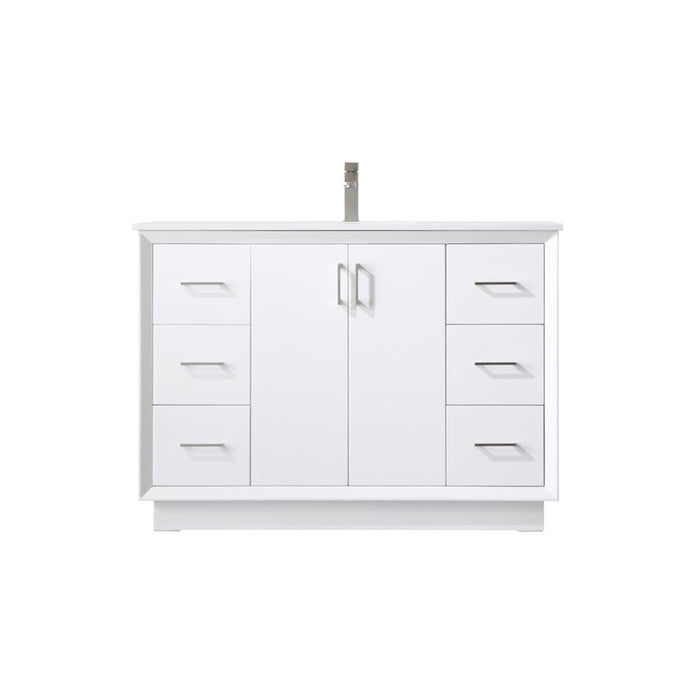 Elegant Lighting Hayes 48"L Single Vanity Sink, White - VF19648WH