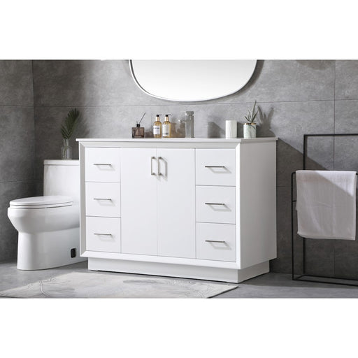 Elegant Lighting Hayes 48"L Single Vanity Sink, White