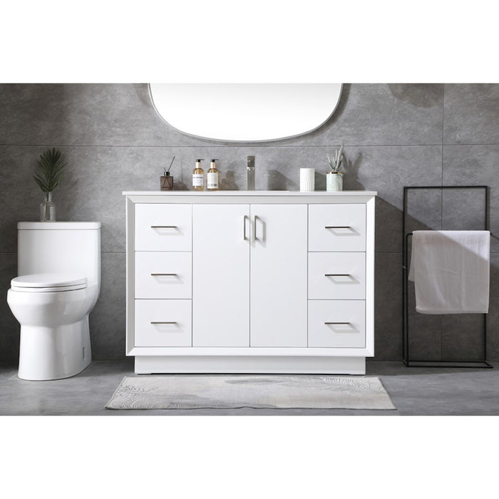 Elegant Lighting Hayes 48"L Single Vanity Sink, White