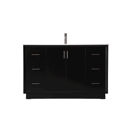 Elegant Lighting Hayes 54"L Single Vanity Sink, Black - VF19654BK