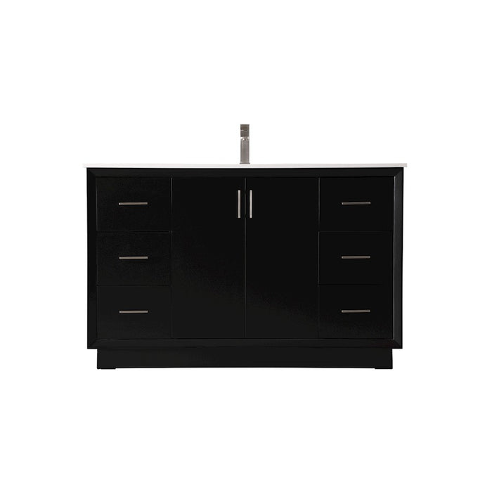 Elegant Lighting Hayes 54"L Single Vanity Sink, Black - VF19654BK