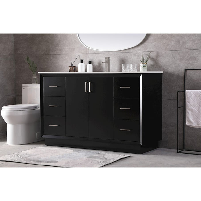 Elegant Lighting Hayes 54"L Single Vanity Sink, Black