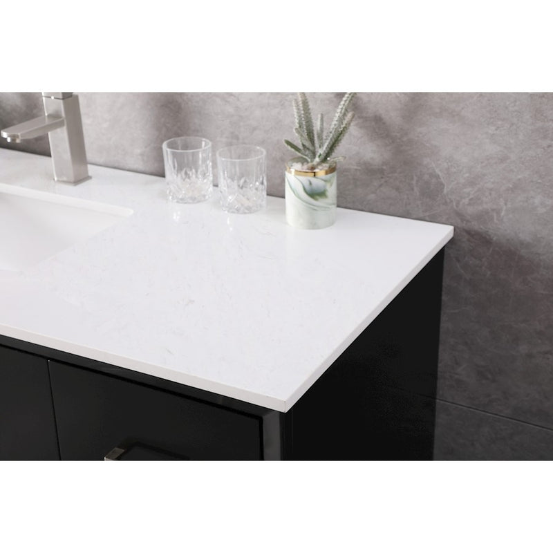 Elegant Lighting Hayes 54"L Single Vanity Sink, Black