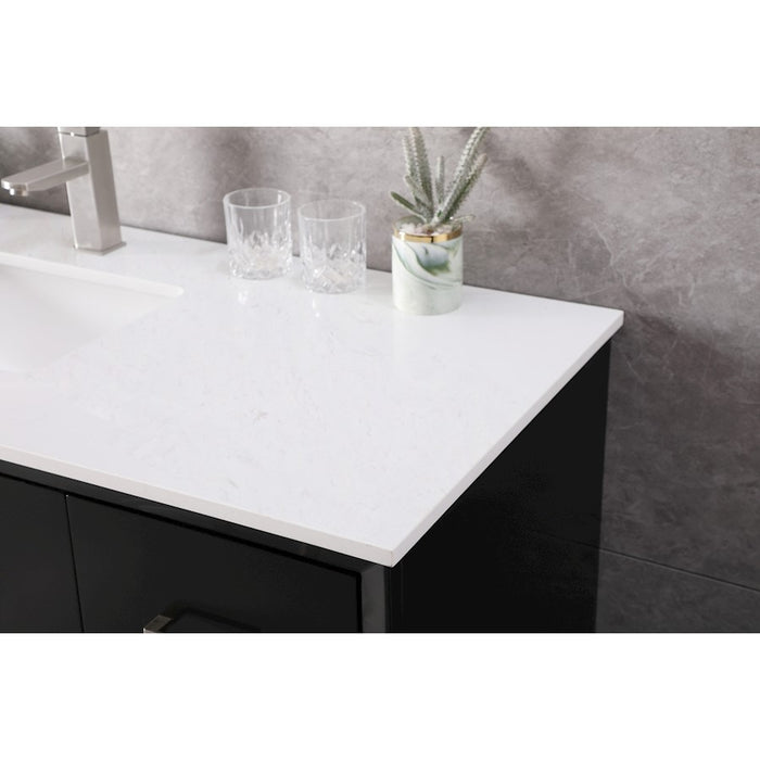 Elegant Lighting Hayes 54"L Single Vanity Sink, Black