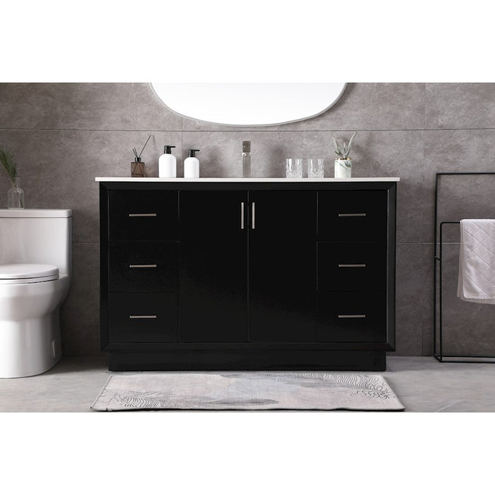Elegant Lighting Hayes 54"L Single Vanity Sink, Black