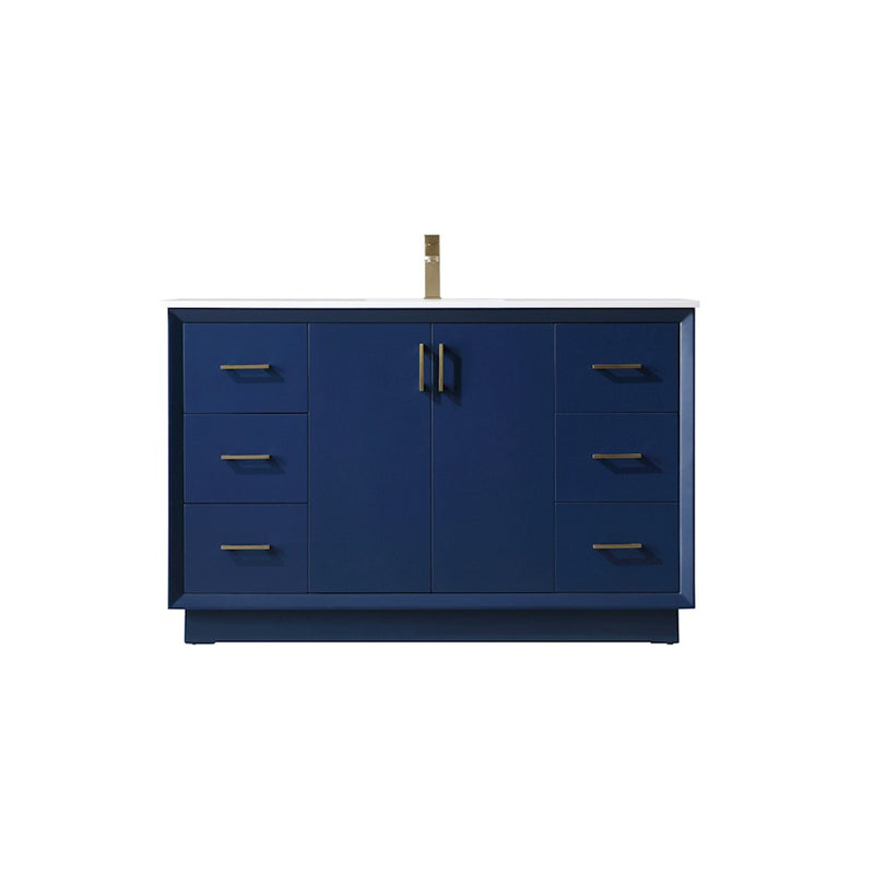 Elegant Lighting Hayes 54"L Single Vanity Sink, Blue - VF19654BL