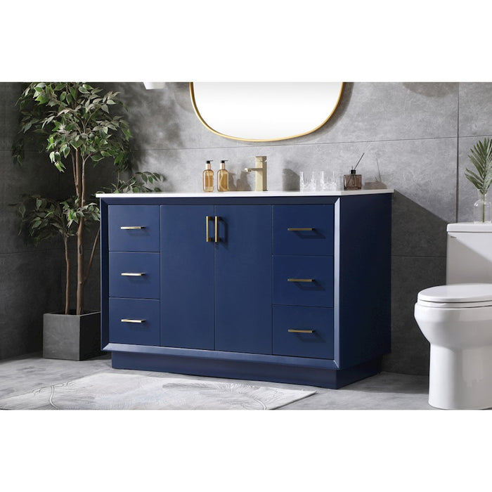 Elegant Lighting Hayes 54"L Single Vanity Sink, Blue