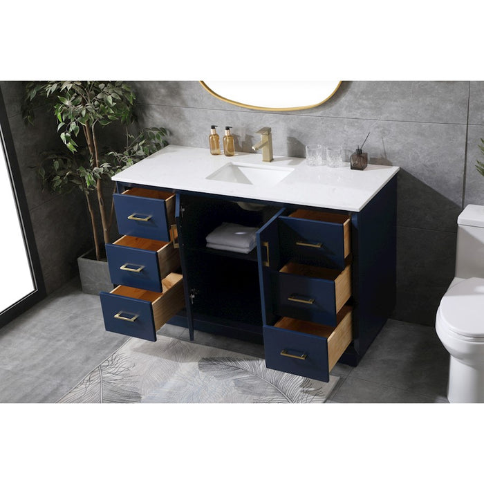 Elegant Lighting Hayes 54"L Single Vanity Sink, Blue