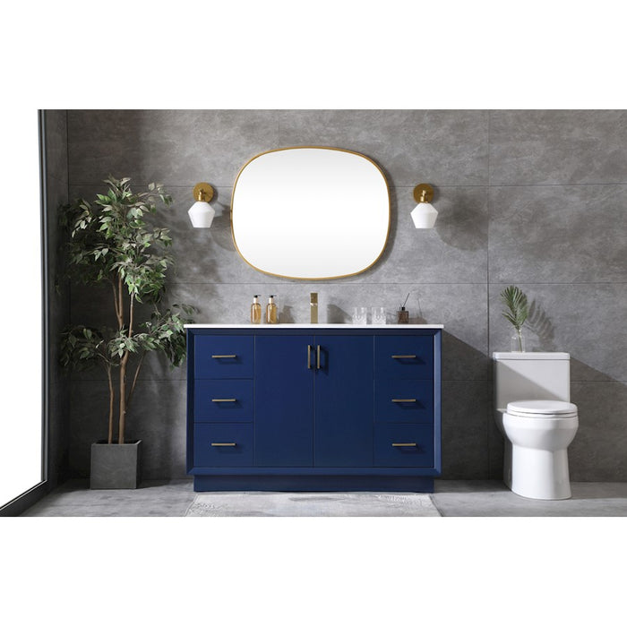 Elegant Lighting Hayes 54"L Single Vanity Sink, Blue