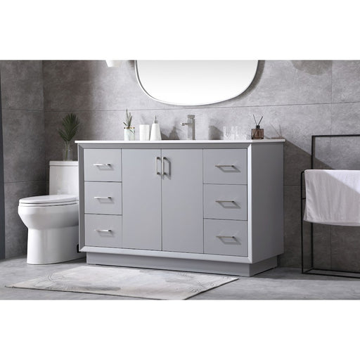 Elegant Lighting Hayes 54"L Single Vanity Sink, Grey