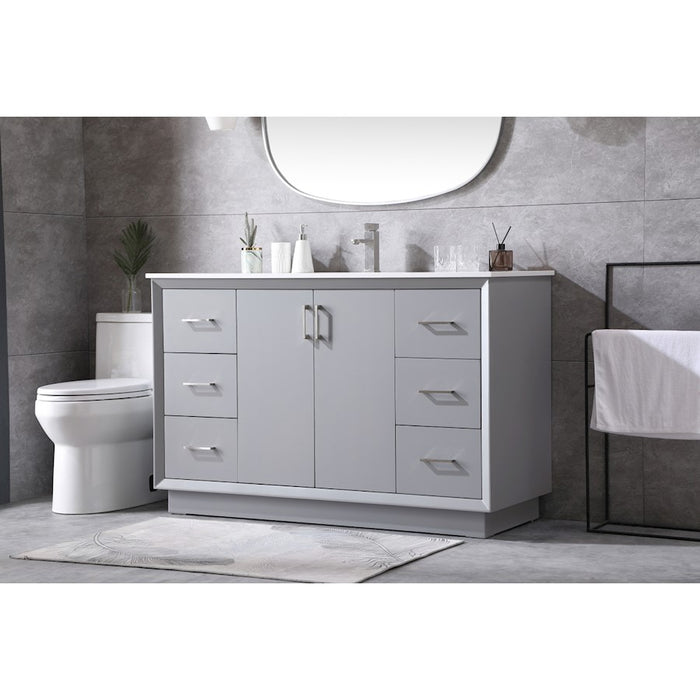 Elegant Lighting Hayes 54"L Single Vanity Sink, Grey