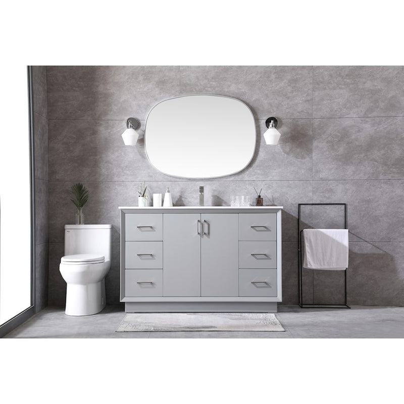 Elegant Lighting Hayes 54"L Single Vanity Sink, Grey