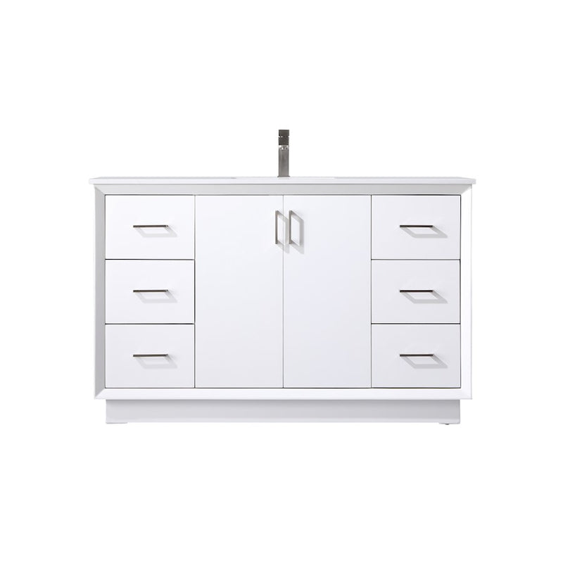 Elegant Lighting Hayes 54"L Single Vanity Sink, White - VF19654WH