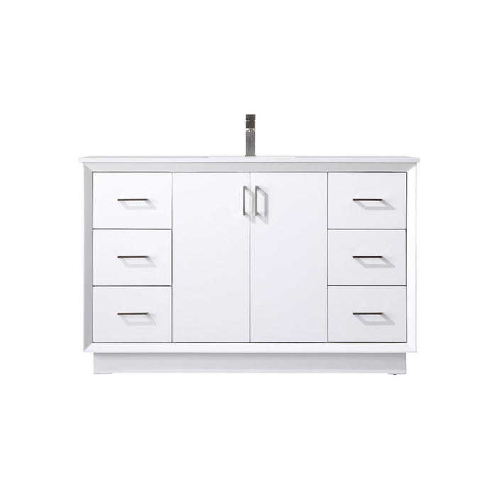 Elegant Lighting Hayes 54"L Single Vanity Sink, White - VF19654WH