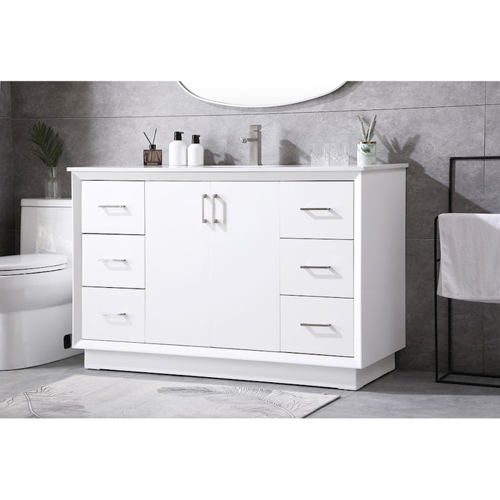 Elegant Lighting Hayes 54"L Single Vanity Sink, White