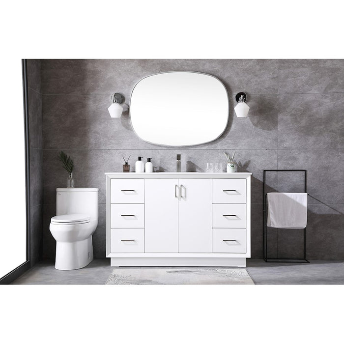 Elegant Lighting Hayes 54"L Single Vanity Sink, White
