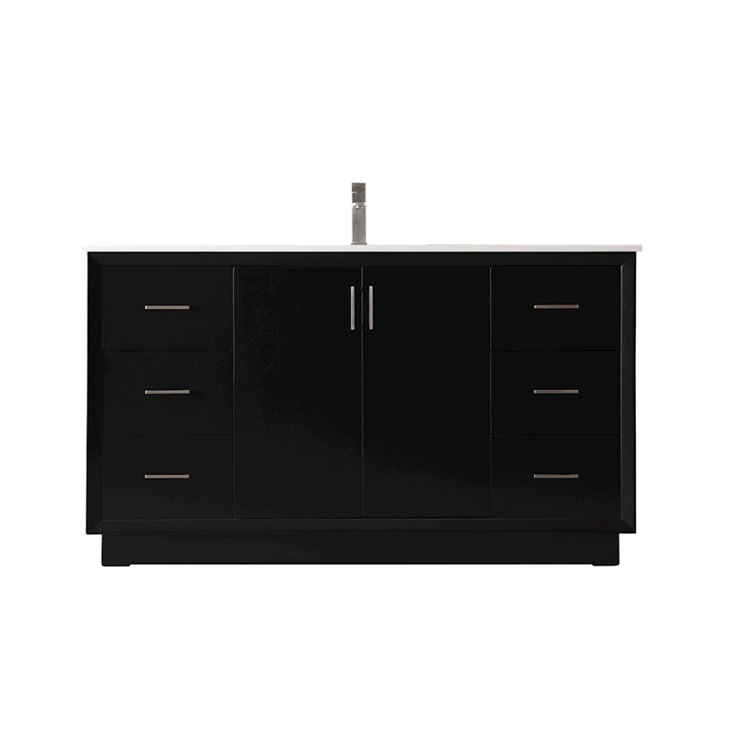 Elegant Lighting Hayes 60"L Single Vanity Sink, Black - VF19660BK