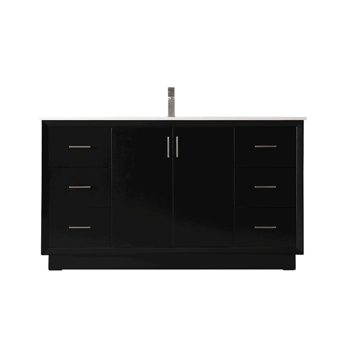 Elegant Lighting Hayes 60"L Single Vanity Sink, Black - VF19660BK