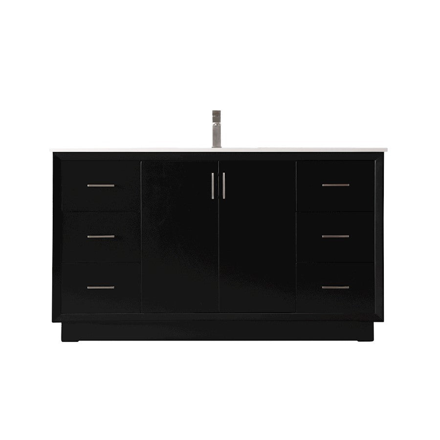 Elegant Lighting Hayes 60"L Single Vanity Sink, Black - VF19660BK