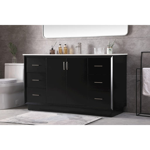 Elegant Lighting Hayes 60"L Single Vanity Sink, Black