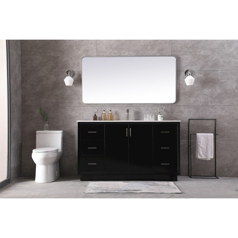 Elegant Lighting Hayes 60"L Single Vanity Sink, Black