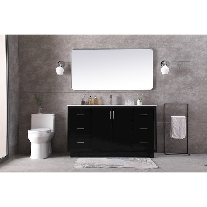 Elegant Lighting Hayes 60"L Single Vanity Sink, Black