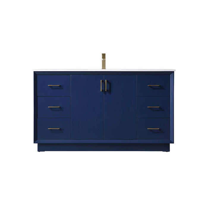 Elegant Lighting Hayes 60"L Single Vanity Sink, Blue - VF19660BL