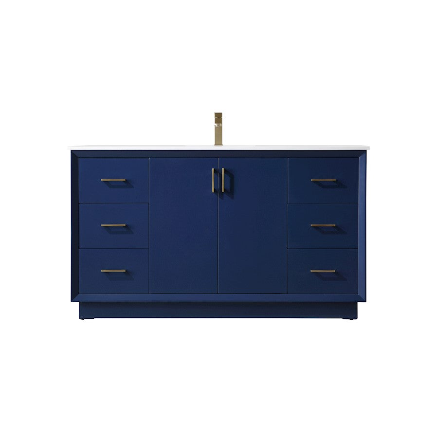Elegant Lighting Hayes 60"L Single Vanity Sink, Blue - VF19660BL
