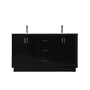 Elegant Lighting Hayes 60"L Double Vanity Sink, Black - VF19660DBK