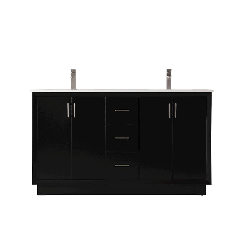Elegant Lighting Hayes 60"L Double Vanity Sink, Black - VF19660DBK
