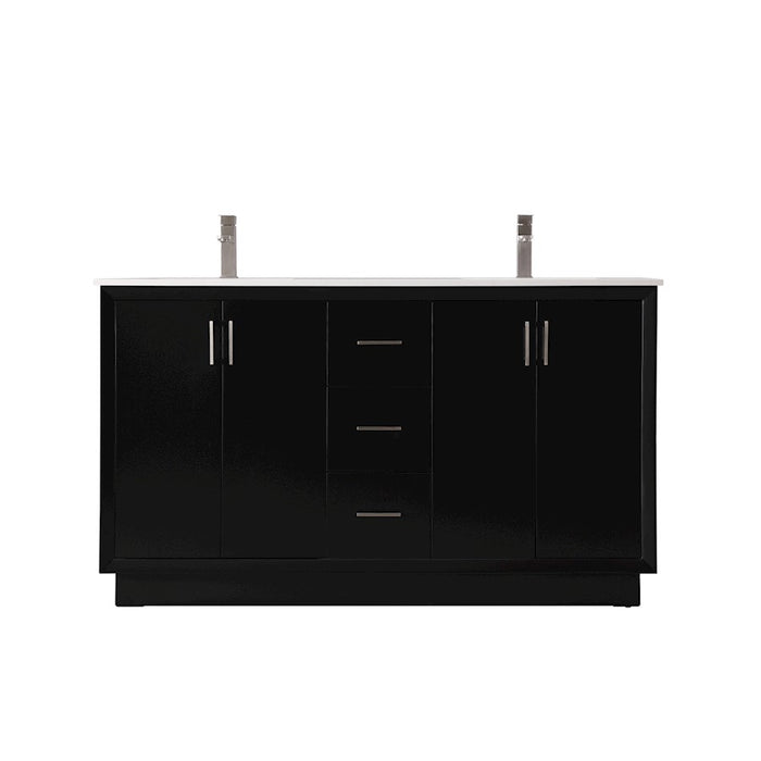 Elegant Lighting Hayes 60"L Double Vanity Sink, Black - VF19660DBK