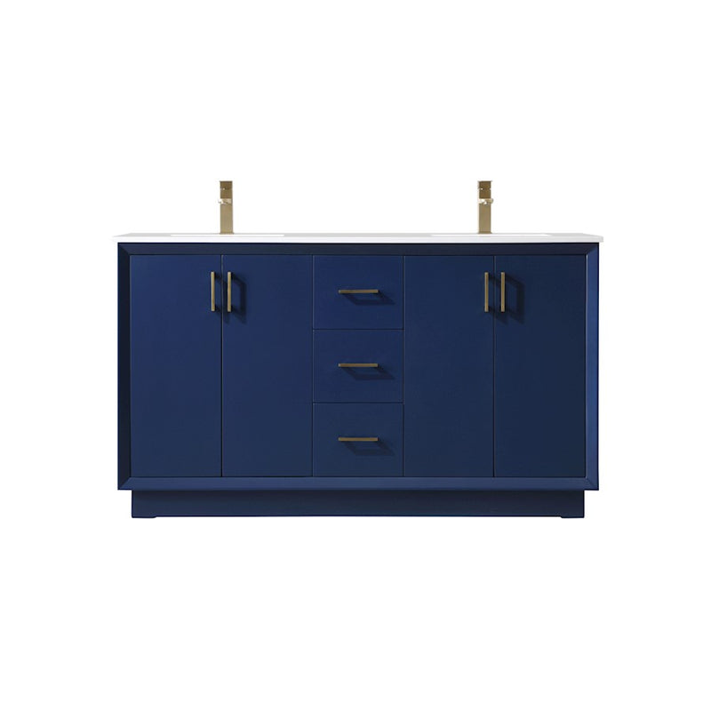 Elegant Lighting Hayes 60"L Double Vanity Sink, Blue - VF19660DBL