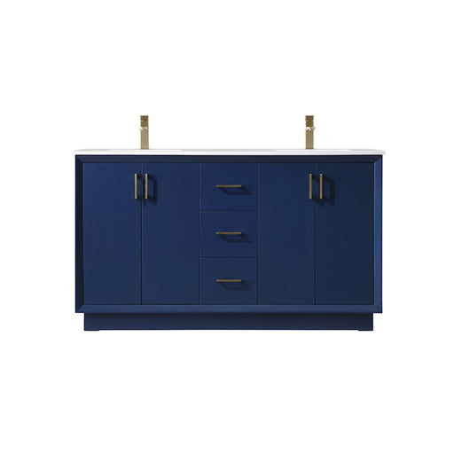 Elegant Lighting Hayes 60"L Double Vanity Sink, Blue - VF19660DBL