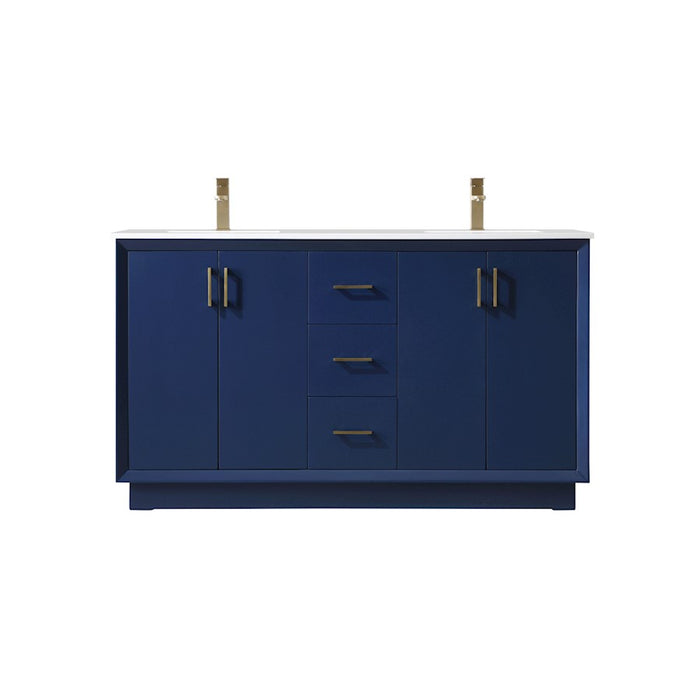 Elegant Lighting Hayes 60"L Double Vanity Sink, Blue - VF19660DBL