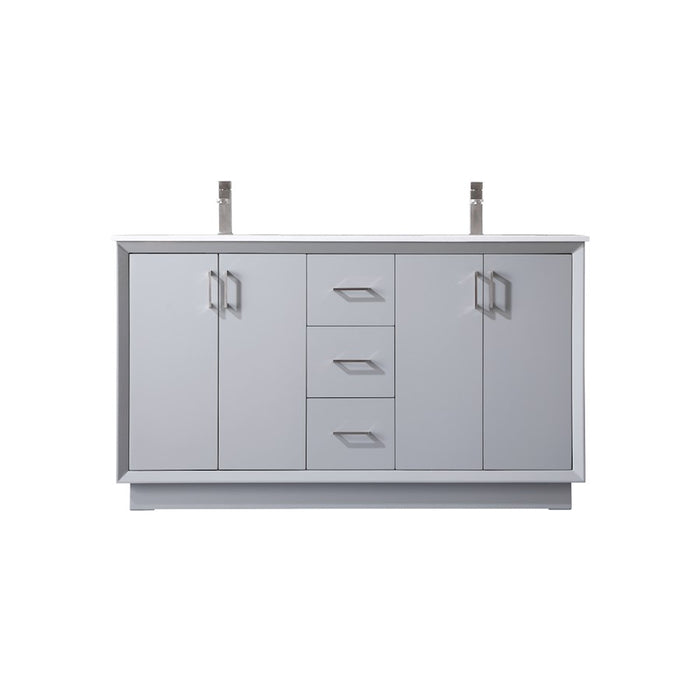 Elegant Lighting Hayes 60"L Double Vanity Sink, Grey - VF19660DGR
