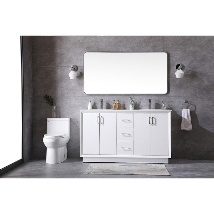 Elegant Lighting Hayes 60"L Double Vanity Sink, White