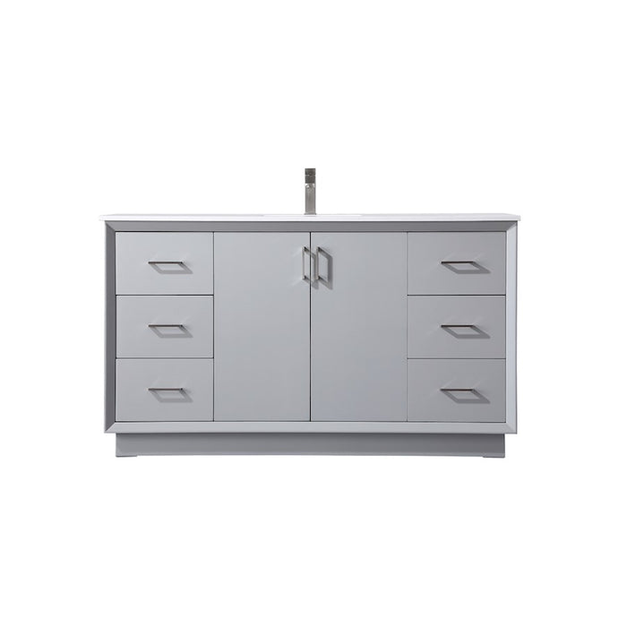 Elegant Lighting Hayes 60"L Single Vanity Sink, Grey - VF19660GR